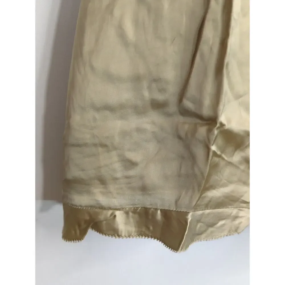 Aritzia Wilfred‎ Tan Skye Satin Spaghetti Strap Smocked Soft Mini Dress Womens 2